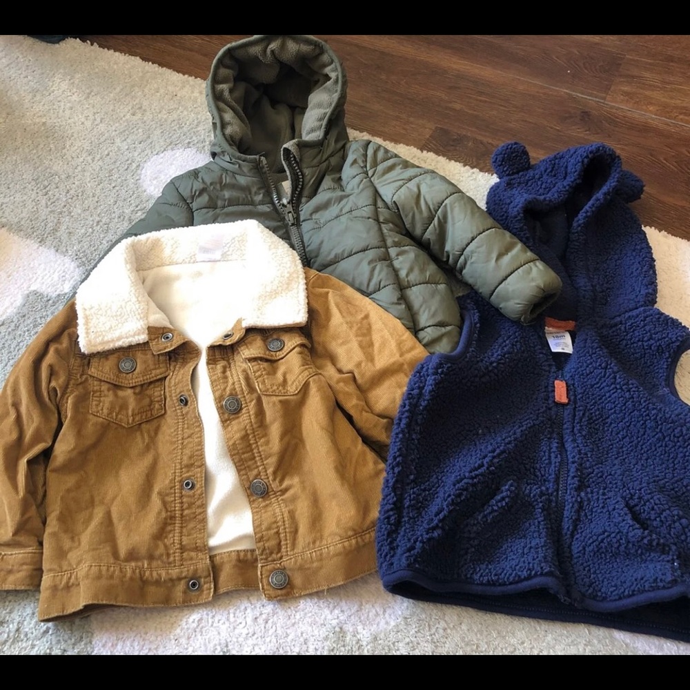 Boys size 18m bundle of jackets and vest!